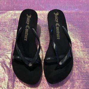 Worn once! Adorable Juicy Couture flip-flop wedges